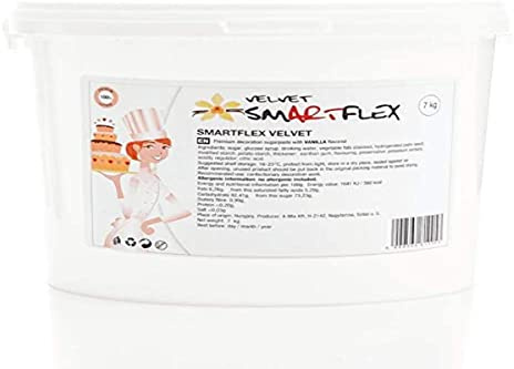SmartFlex Sugar Paste Fondant, Pâte à Sucre, Velvet Vanilla, 7 kg | Pâte à sucre extra élastique au délicieux goût de marshmallow, Parfaite pour couvrir les grands et hauts gâteaux