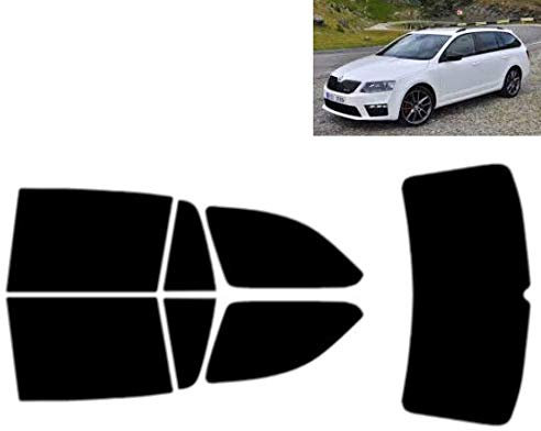 Passgenaue Tönungsfolie für-Skoda Octavia 5-Türen Kombi 2013-2019 Heck/Seitenscheiben (35% Mittelschwarz)