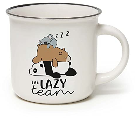 Legami Cup-Puccino Lazy Team Tazza, 350 Millilitri, Porcellana Bone China, Multicolore