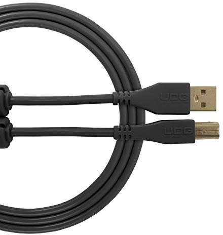UDG U95001BL Cavo USB 2.0 (A-B) - Audio ad alta velocità ottimizzato USB 2.0 A-maschio a B-maschio, nero, 1 metro. Compatibile con qualsiasi dispositivo USB A-B