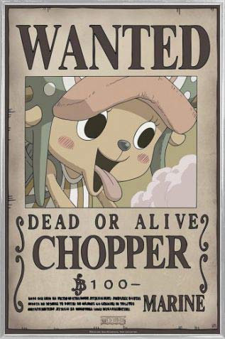 1art1 One Piece Cartel con Marco (Plástico) - Wanted Chopper (91 x 61cm)