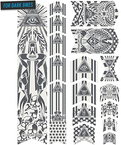 Riesel Design® Frame:Tape 3000 Fahrrad Rahmenschutz - Stylische Fahrrad Schutzfolie/Selbstklebende Fahrradschutzfolien/MTB Rahmenschutzfolie als Kratzschutz (Illuminati Grey)