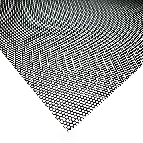 Stahl Lochblech HV2-2,5 Farbig Schwarz RAL 9005 Stahl 1 mm dick Hexagonal Gitter Zuschnitt nach Maß (1000 mm x 200 mm)