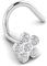 Flower Nose Screw Stud | 20 Gauge 0.8mm Surgical Steel Nose Studs Bone Ring Piercing Bar Pin 4mm Gem (Clear Flower)