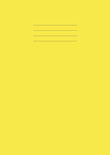 Exercise Books A4 Lined: A4 Notebook 8mm line ruled with margin, 100 pages, 90gsm white paper | School | Homeschool | Office | Work | Home - Yellow cover