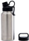 GrandTies 2 Deckel Sport Edelstahl Wasserflasche - 32oz Wiederverwendbare breite Mund vakuumisolierte Wasserflaschen Reise Metall Kantine kälteste Wasserflasche für Männer und Frauen - Classic Silber