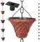 The Original Bell Chaîne de pluie de 2,5 m pour gouttière à travers les gouttières et le tonneau de pluie avec adaptateur de chaîne de pluie – en fer plaqué antirouille et décoration de jardin épaisse