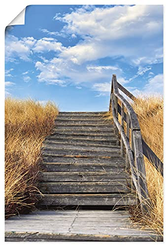 ARTLAND Wanddeko Poster & Kunstdrucke Wandposter Bild ohne Rahmen 40x60 cm Hochformat Landschaftsbilder Strand Küste Düne Gräser Nordsee Treppe Amrum Maritim U1YP
