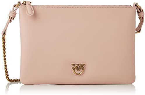Pinko Flat Simply Vit. Seta, Accessori da Viaggio-Portafogli Donna, O81Q_Rosa/Polvere Rosa-Antique Gold, U