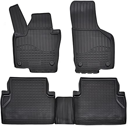 Norm Liners 3D Gummimatten passend für Seat Alhambra/Sharan 2 ab 2010 4tlg, Allwetter TPE Fußmatten mit hohem Rand Passform rutschfest Geruchsneutral Schwarz