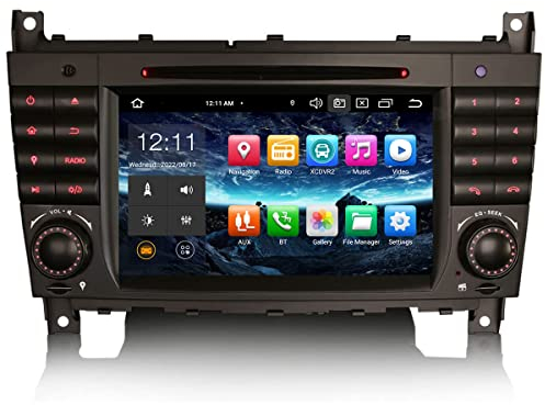 Erisin 7 Zoll 8-Kern 4GB RAM 64GB ROM Android 14 Autoradio Bluetooth GPS für Mercedes Benz C/CLC/G Klasse W203 CL203 W463, Autoradio 2din CarPlay Android Auto WiFi DSP SWC RDS DAB+ OBD2 Canbus DVD