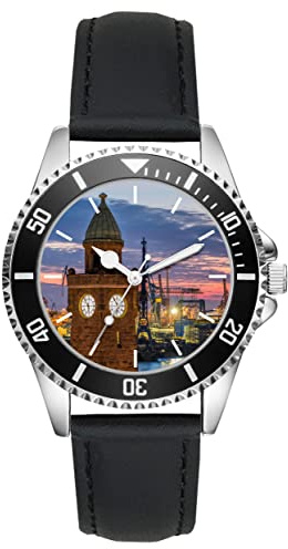 KIESENBERG Hamburg Hafen Uhr – sportliche Armbanduhr mit Hafenmotiv - stilvolle Herren- & Damen-Uhr für Hamburg Liebhaber - L-21119