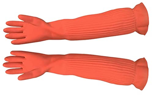 Fowybe wasserdichte Haushaltshandschuhe, Küchengeschirrspülhandschuhe, Wiederverwendbare Reinigungshandschuhe, Lange Gummihandschuhe für die Gartenhausmalerei