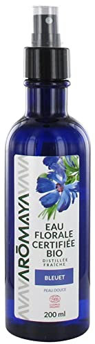AROMAYA - Organic Floral Water - Cornflower Hydrolat - Fresh Distilled - Skincare, Haircare, Hygiene & Bath - Fine Mist Spray Bottle 200ml