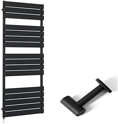 Milano Lustro 1000W Black Flat Panel Electric Heated Towel Rail Cable Cover - 1500mm x 600mm