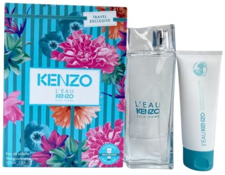 Kenzo Leau Travel Set for Men: Eau de Toilette(EDT) 100ml + Shower Gel 75ML