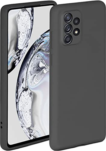 ONEFLOW Soft Case für Samsung Galaxy A52 / A52s 5G Hülle aus Silikon mit Kameraschutz, Silikonhülle mit erhöhtem Schutz fürs Display, Backcover Schutzhülle, weiche Handyhülle, Anthrazit