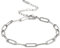 TEAMER Zierliches ovales Büroklammer-Kettenarmband einfache Figaro-Kette klassisches Kreuz-Herz-Armband,winziger,niedlicher, minimalistischer Schmuck für Frauen und Mädchen (Büroklammer Kette -Silber)