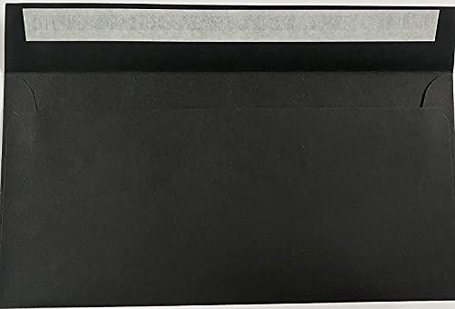 Briefumschläge, DIN lang, 110 x 220 mm, für Grußkarten, Party-Einladungen und Bastelarbeiten, Schwarz, mit Haftklebung, 24 Stück