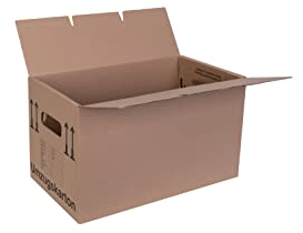 smiley pack 50 x Umzugskarton 600 x 328 x 340 mm Umzugskartons bis 40 kg Zweiwellig stabil Profi groß stark Umzugskiste Karton 2-wellig günstig XXL Archivkarton Stapelbar – Sets von 5 bis 240 Stück