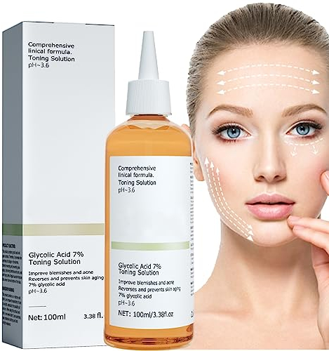 Glykolsäure 7%-ige Toning-Lösung,Glycolic Acid 7% Toning Solution,Fruchtsäurepeeling Straffendes Gesichtswasser,Peeling Toner Für Körper Gesicht Haut Mit Dunklen Flecken,Verkleinert die Poren