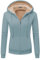 JACKETOWN Felpa con Cappuccio da Donna Giacca con Cappuccio da Donna con Cerniera di Base Spessa e Calda Maglione Maglione in Pile Maglione Slim Fit Autunno/Inverno Felpa Sportiva(Grigio Verde-S)