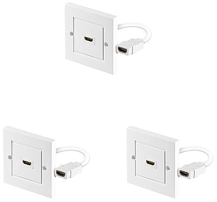 Wentronic Prise Murale HDMI (1 Prise Femelle a HDMI blindée) (Import Allemagne) (Lot de 3)