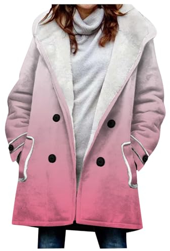 KONG JIMFAN Trachtenjacke Damen Jacke Damen Winter College Jacke Damen Abschluss Pullover Sweatjacke Damen Hundejacke Kurzmantel Damen Sweatmantel Damen Übergangsjacke Damen(Pink,M)