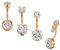 VF VFUN 4Pcs 14G Piercing Nombril Acier Chirurgical Nombril Anneaux CZ Piercing Ventre Anneau de Nombril pour Femmes Homme Piercing Bijoux de Corps Or Rose