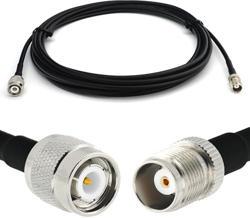 6m TNC Stecker auf TNC Buchse RG58 Koaxialkabel — TNC Verlängerungskabel 6 Meter Jumper Kabel (50 Ohm) — Schwarz Antennenkabel für HAM Radio CB Funk WIFI Antenne