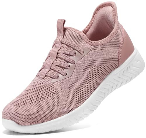 STQ Scarpe Ginnastica Donna Senza Lacci Comode Leggere Ammortizzate Sportive Palestra Camminare Ortopediche Soft Memory Foam Fitness Tennis Sneakers Rosa 42 EU