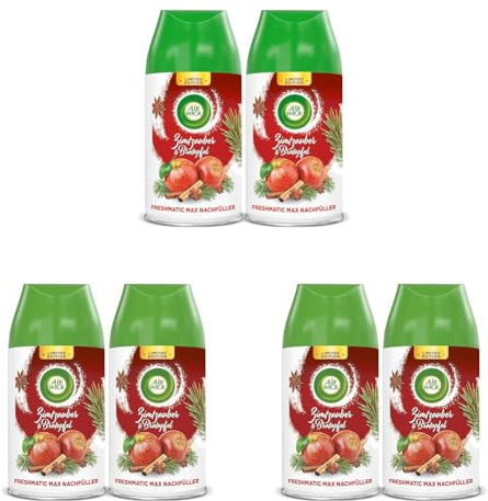 Air Wick Freshmatic Max Raumspray – Nachfüller DUO für den Air Wick Freshmatic Max – Duft: Zimtzauber und Bratapfel – 2 x 250 ml Nachfüller (Packung mit 3)