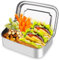 HOSPAOP Edelstahl Brotdose mit Fächern, 1400ml Lunchbox Metall mit 3 Fächer, Bento Box Jausenbox Brotbox für Kinder Erwachsene