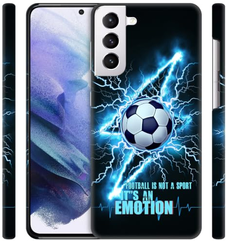 GlamCase Schutzhülle für Samsung Galaxy S21, Samsung S21 – Fußball (Fußball), leuchtendes Design, bedruckt, schmale Passform, niedlich, Kunststoff, Hartschale, Designer-Schutzhülle für Samsung S21