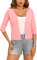 Sykooria Gilet Court Femme Elégante Cardigan Court à Manches 3/4 Ouvert Devant Boléros pour Robe T Shirt Soirée Cérémonie