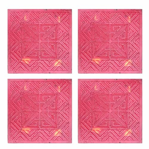Beton Stempel Matten 4 PCs Chinesische Betonformen 40 × 40 Cm, Quadratische Textur Hautmarken Kit/Bodenstempelform, Flexible Steinblumenmarken für Grundstücke