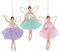 Gisela Graham Pastel Fairy Christmas Tree Decorations - set of three