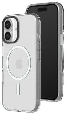 RhinoShield Clear Case Kompatibel mit Magsafe für [iPhone 16 Plus] | Überlegener magnetischer Vergilbungsschutz, schützende Handyhülle, Aussparung für Kamerataste - Schwarz Kamera-Ring