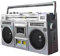 Bluetooth Retro Kassette Boombox mit AM/FM Radio, USB/SD Eingang, Kassetten auf USB/SD konvertieren - 80s Style Street Silver Boombox Player