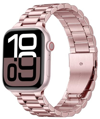 Netolo Metall Armband Kompatibel mit Apple Watch Armband 40mm 38mm 41mm 42mm, Edelstahl Ersatzarmband Kompatibel mit Apple Watch SE Armbänder/iWatch Series 10 9 8 7 6 5 4 3 2 1 SE 2