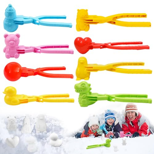 8 stycken snöbollsformare, snöbolltång, snöleksaker barn, snöbollsjärn, vinter snöbollstillverkare, snö sand leksak, vinter utomhusleksak för barn snöbollskrig spel