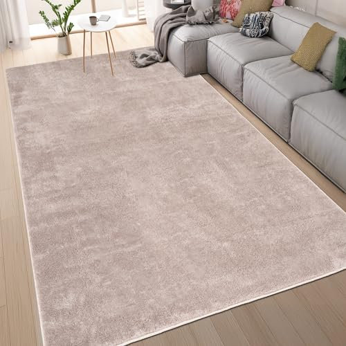 homeart Area Rugs – Soft, Short Pile Monochrome Carpets - Anti-Slip Backing, Machine Washable, Modern Fluffy Rugs for Living Room, Bedroom, Kitchen, Enterance - Brown, 120x170 cm