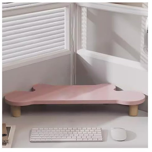 Organizador de escritorio triangular multiusos, soporte for monitor de escritorio rosa, soporte for monitor ergonómico y estético, soporte for monitor de esquina for computadoras, portátiles, impresor