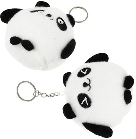 BESTonZON 2 Pièces Porte-clés Panda Peluche Panda Roux Porte-clés de poupée Pendentif Porte-clés Suspendu farci Mignonette migneaux Calin Porte-clés poupée Panda Panda pendentifs Chiffon