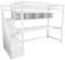 WEALTHOUSE Multifunctional Loft Bed with Storage Stairs, Bunk Bed with Large Integrated Desk,Shelves,Lockers,Pine Wood House Bed,Non-Slip Safety Steps,Slatted Base Included (White,Single)