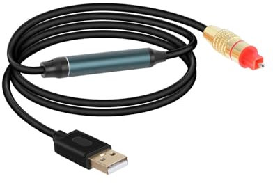 YANBORONSN Adaptador de Audio USB A Óptico, Convertidor Digital SPDIF de Audio de Fibra USB A, Adecuado para Ordenador, Caja de Fibra Óptica de Conexión para Portátil (2 M / 6,5 Ft)