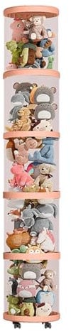 Toy Storage Tube - Stuffed Animal Storage Tube | Transparent Soft Toy Storage Stand | Doll Display Bucket | Cute Plush Toys Storage Boxes Bucket | Toy Storage Organizer For Living Room Bedroom