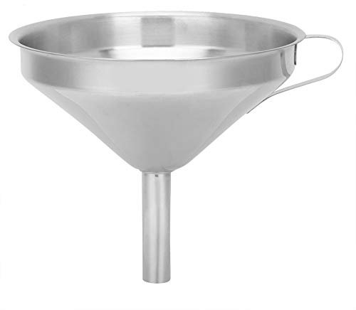 Entonnoir de Cuisine en Métal en Acier Inoxydable avec Passoire, Bouche Large pour le Transfert de Liquide, D'huiles, de Confiture et D'ingrédients Secs