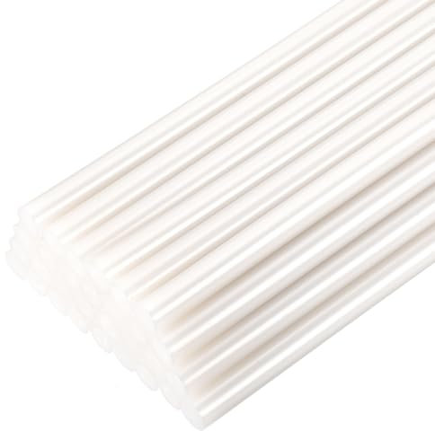 sourcing map 30pcs Full Size Hot Glue Gun Sticks 11mm x 200mm High Sticky Large Hot Glue Sticks for Glue Gun, Metallic White