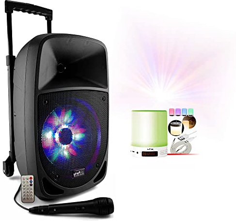 Genérico - Altavoz móvil Bluetooth USB 300 W 8 pulgadas sintonizador micro karaoke - despertador lámpara altavoz BT música animación